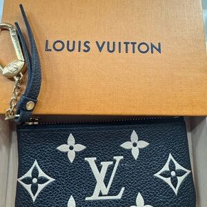 Louis Vuitton Black and Cream Monogram Card Holder